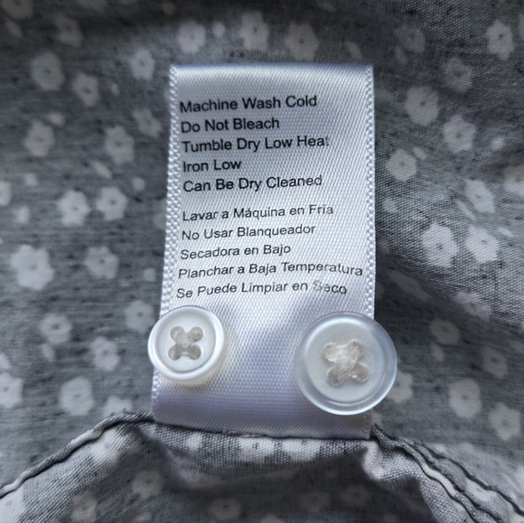 Jachs New York short sleeve button up mens xl grey w/white flower floral… - Picture 6 of 6